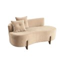 Ver imagem 3 de Conjunto 01 Poltrona + Sofá Curvo Orgânico Veludo Bege - Montanaris Decor