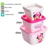 Kit 03 Potinhos Porta Lanche Infantil Mickey ou Minnie 140ml | 270ml | 470ml - Plasútil - 3