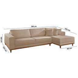 Sofá Cronos 03 Metros Chaise Lado Direito Meu Sofá Online - 3