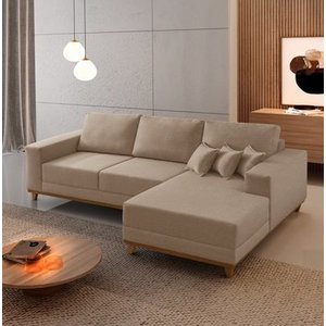 Sofá Cronos 03 Metros Chaise Lado Direito Meu Sofá Online