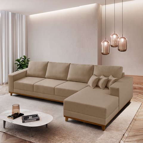 Sofá Cronos 03 Metros Chaise Lado Direito Meu Sofá Online