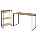 Ver imagem 1 de Kit Escritório Estante Areta 3 Prateleiras Mesa Industrial Aspen 120cm C01 Carvalho - Lyam Decor