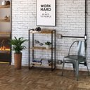 Ver imagem 2 de Kit Escritório Estante Areta 3 Prateleiras Mesa Industrial Aspen 120cm C01 Carvalho - Lyam Decor