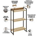 Ver imagem 6 de Kit Escritório Estante Areta 3 Prateleiras Mesa Industrial Aspen 120cm C01 Carvalho - Lyam Decor