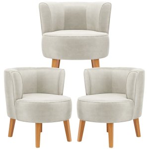 Conjunto 3 Cadeiras Estofada para Sala de Espera Comercial Elegante Reforçado Pés de Madeira