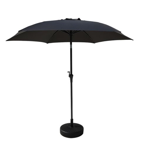 Ombrelone Central Base Hdpe Miramar Rivatti 270 Cm (largura) Alumínio Grafite Capa Poliéster