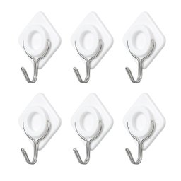 Gancho de Parede Adesivo Metal 2kg Conjunto 6 Unidades Organização sem Furo - 1
