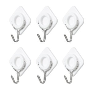 Gancho de Parede Adesivo Metal 2kg Conjunto 6 Unidades Organização sem Furo
