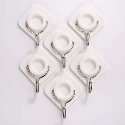 Gancho de Parede Adesivo Metal 2kg Conjunto 6 Unidades Organização sem Furo - 4