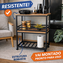 Ver imagem 4 de Carrinho Adega de Sala Industrial Ferro e Mdf