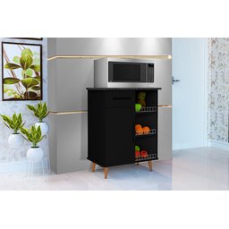 Balcão Fruteira Cristal Preto - 1