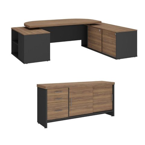 Conjunto Escritório: Mesa Presidente 6362 + Balcão 6177