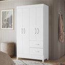 Ver imagem 2 de Guarda Roupa Mobi 4 Portas e 2 Gavetas Flex Branco Fosco - Móveis Albatroz Branco Fosco