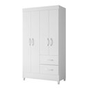 Ver imagem 1 de Guarda Roupa Mobi 4 Portas e 2 Gavetas Flex Branco Fosco - Móveis Albatroz Branco Fosco