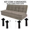 Kit 4 Und Pé de Ferro Tipo Cannes para Móveis Tubo Aço Redondo 12cm Preto Medcombo - 2