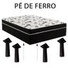 Kit 4 Und Pé de Ferro Tipo Cannes para Móveis Tubo Aço Redondo 12cm Preto Medcombo - 4
