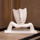 Ver imagem 6 de Escultura Decorativa Máscara Com Base Descanso Em Cerâmica Branco 23x30 Cm - D’Rossi