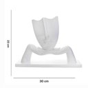 Ver imagem 2 de Escultura Decorativa Máscara Com Base Descanso Em Cerâmica Branco 23x30 Cm - D’Rossi