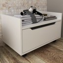 Ver imagem 2 de Balcao Gabinete 60 Cm 1 Gaveta e 4 Rodizios Bn3647 Branco Tecno Mobili