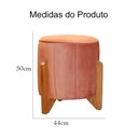 Ver imagem 4 de Puff Jade Pés em Madeira Veludo Cores - DS Estofados - Terracota