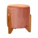 Ver imagem 1 de Puff Jade Pés em Madeira Veludo Cores - DS Estofados - Terracota