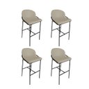 Ver imagem 1 de Kit 4 Banquetas Alta Bancada Base Ferro Preto Jbv Móveis: Bege