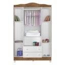 Ver imagem 2 de Guarda Roupa Infantil Ariel 4 Portas Branco Acetinado Amadeirado – Carolina Móveis