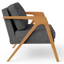 Ver imagem 7 de Kit 2 Poltrona Decorativa para Sala Pietra Estrutura de Madeira L02 Linho Cinza Escuro - Lyam