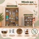 Ver imagem 5 de Quarto de Bebê Completo com Berço Americano 3 em 1 e Colchão Incluso Flor Multimóveis MP4930