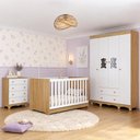 Ver imagem 1 de Quarto de Bebê Completo com Berço Americano 3 em 1 e Colchão Incluso Flor Multimóveis MP4930
