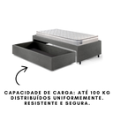 Ver imagem 3 de Base Box Cama Solteirão Sapateira Courino Linho Cinza e Colchão Hanover Inducol 96x203