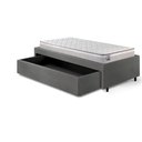 Ver mais imagens de Base Box Cama Solteirão Sapateira Courino Linho Cinza e Colchão Hanover Inducol 96x203