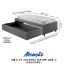 Ver imagem 5 de Base Box Cama Solteirão Sapateira Courino Linho Cinza e Colchão Hanover Inducol 96x203