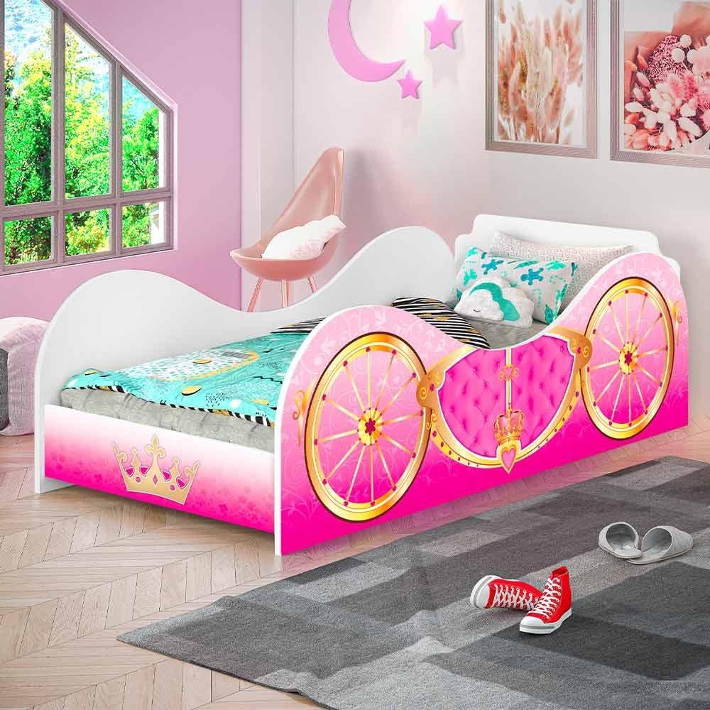Cama de Princesa Carruagem Solteiro Basoto | MadeiraMadeira