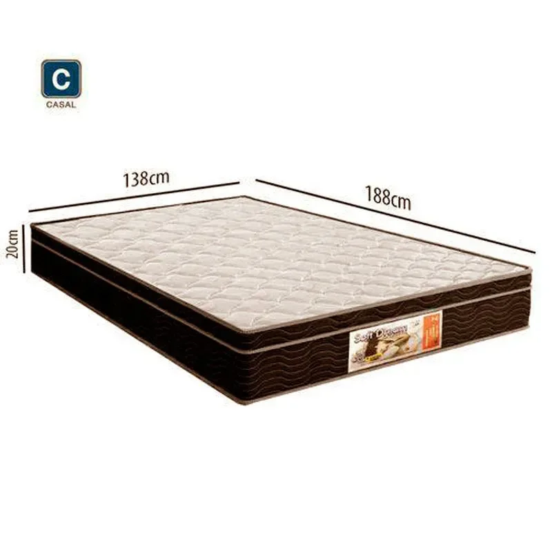 Ver imagem 3 de Cama Box casal com baú bege + Colchão Molas Bonnel 1,38 x 1,88 x 20 cm Borda Perimetral