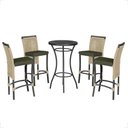 Ver imagem 1 de Mesa Bistro e 4 Banquetas Roma Preta Corda Náutica 12 Trama Original