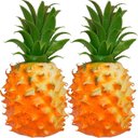 Ver imagem 1 de Kit 3 Abacaxi Tropical Isopor Fruta Artificial Enfeite 23cm