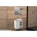 Ver imagem 1 de Armário C/ Balcão Banheiro Suspenso Bn3605 S/ Cuba 60cm e Espelho Bn3608 Branco - Tecno Mobili