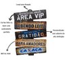 Placas de Carros 5 Frases Decorativas Parede - Área Vip - Restrito aos Amigos - 2