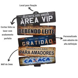 Placas de Carros 5 Frases Decorativas Parede - Área Vip - Restrito aos Amigos - 2 Placas de Carros 5 Frases Decorativas Parede - Área Vip - Restrito aos Amigos - 2
