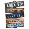 Placas de Carros 5 Frases Decorativas Parede - Área Vip - Restrito aos Amigos - 1