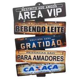Placas de Carros 5 Frases Decorativas Parede - Área Vip - Restrito aos Amigos - 1 Placas de Carros 5 Frases Decorativas Parede - Área Vip - Restrito aos Amigos - 1