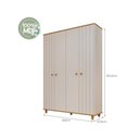 Ver imagem 4 de Guarda-Roupa Infantil 100% MDF 4 Portas e 3 Gavetas 152cm Multimóveis Crper-GRP135 Off White/