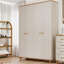 Ver imagem 1 de Guarda-Roupa Infantil 100% MDF 4 Portas e 3 Gavetas 152cm Multimóveis Crper-GRP135 Off White/