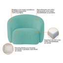 Ver imagem 7 de Kit Sofá 3 Lugares 200cm e 2 Poltronas Orgânica Luxo Recepção Amore Linho Azul Turquesa - Amarena Mó
