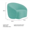 Ver imagem 4 de Kit Sofá 3 Lugares 200cm e 2 Poltronas Orgânica Luxo Recepção Amore Linho Azul Turquesa - Amarena Mó