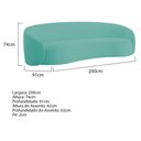 Ver imagem 3 de Kit Sofá 3 Lugares 200cm e 2 Poltronas Orgânica Luxo Recepção Amore Linho Azul Turquesa - Amarena Mó