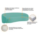 Ver imagem 6 de Kit Sofá 3 Lugares 200cm e 2 Poltronas Orgânica Luxo Recepção Amore Linho Azul Turquesa - Amarena Mó