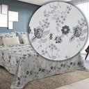 Ver imagem 5 de Kit Colcha Queen 2 Fronhas Montblanc Hibisco Navy 103