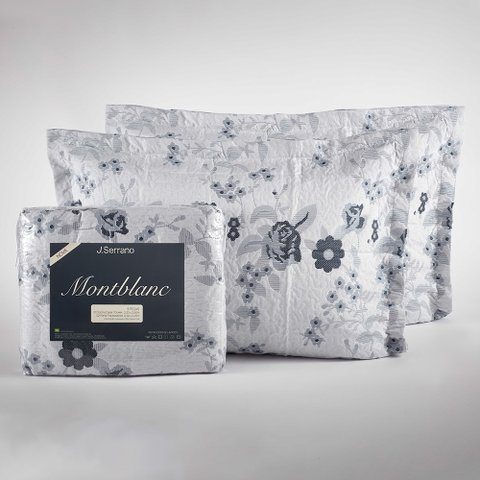 Kit Colcha Queen 2 Fronhas Montblanc Hibisco Navy 103